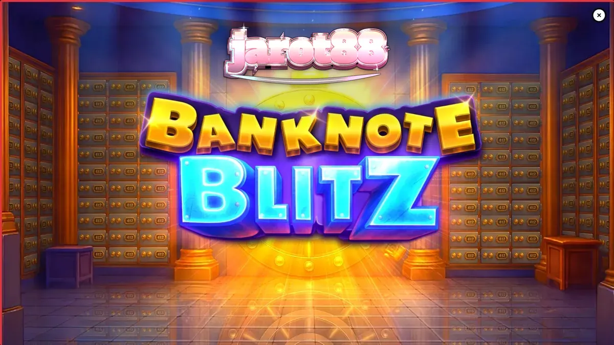 Tampilan visual slot Banknote Blitz dengan tema brankas bank mewah